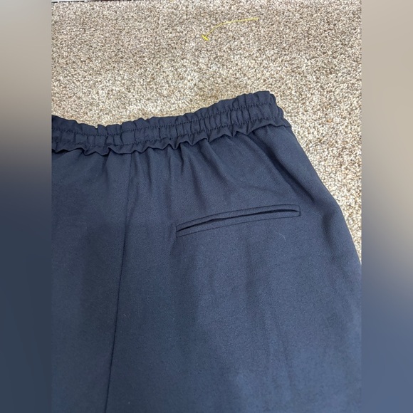 ZARA WOMAN NAVY BLUE Straight PANTS ELASTIC WAISTBAND Sz S Business Casual - Picture 6 of 11